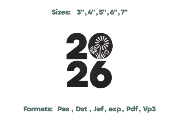 2026 New Year Fireworks Embroidery Art