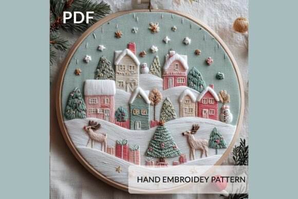 Christmas Village Embroidery Pattern PDF Review
