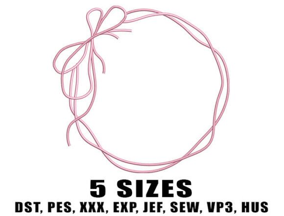 Minimal Bow Wreath Embroidery Design Review