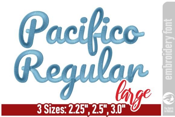 Pacifico Regular Embroidery Font - L Review for Sweatshirt Projects