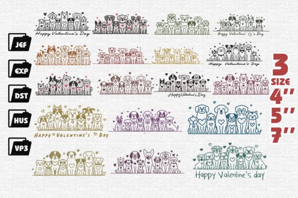 Set of 18 Family Dog Embroidery Review