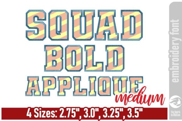 Squad Bold Applique Embroidery Font - M Review