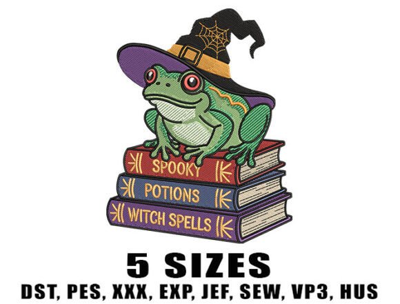 Witch Frog Book Embroidery Design Review
